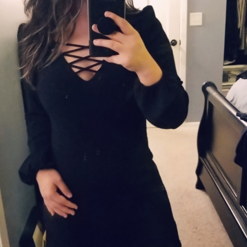 NWT Black Sexy Front Cutout Dress